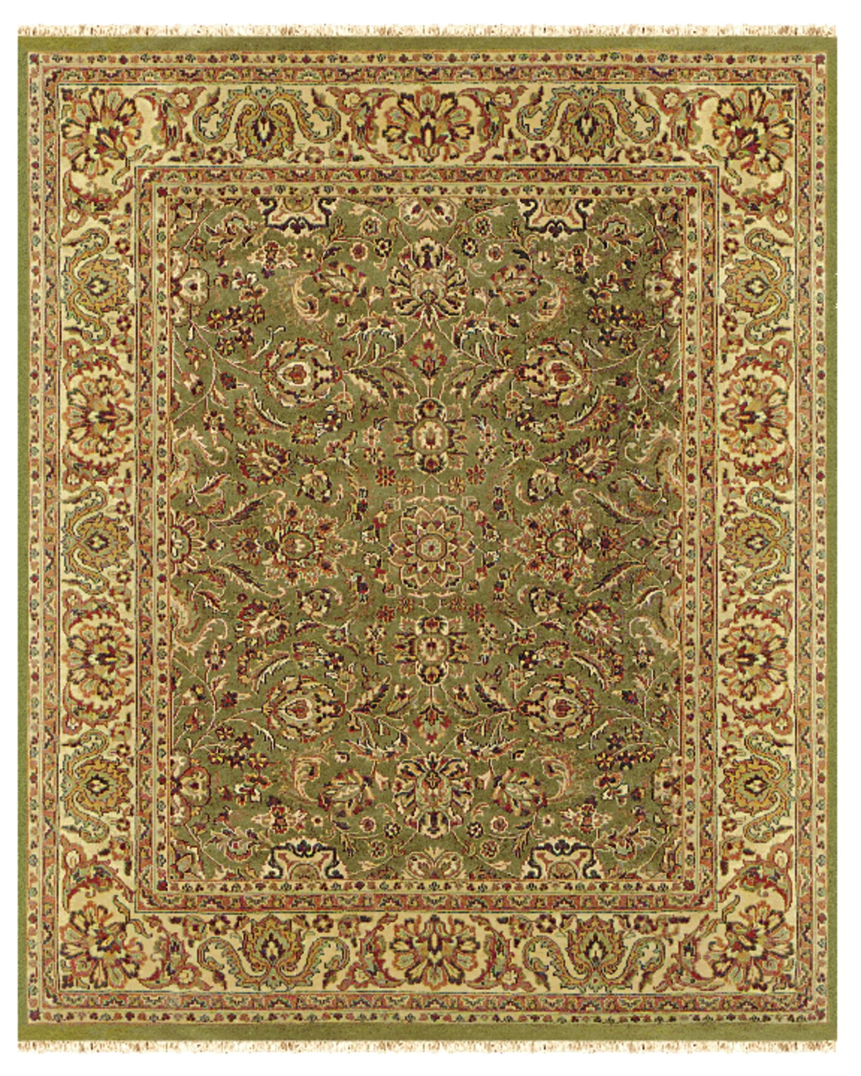Feizy Edmonton Traditional Persian, Green/Tan, 8'6" x 11'6" Area Rug Stain Water Resistant Pet & Kid Friendly Persian Medallion Design Carpet for Living Dining Bed Room