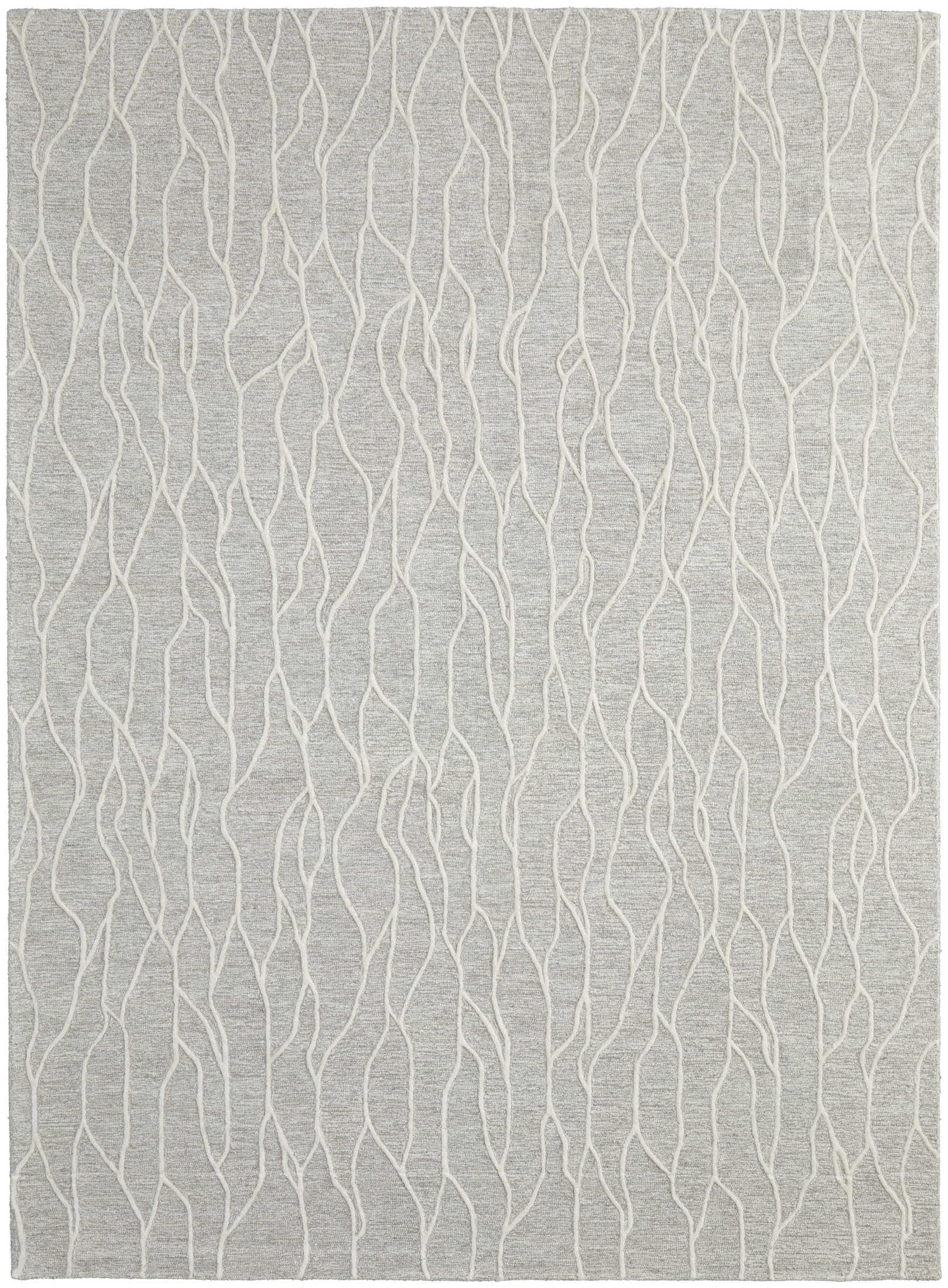 Hand-Tufted Ivory/Gray Wool Rectangular Accent Rug 2' x 3'