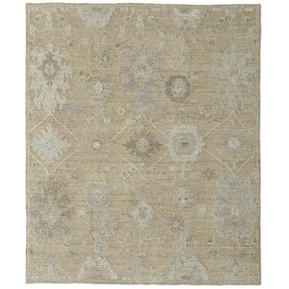 Feizy Graffon Transicional Floral y Botánico, Bronceado/gris/marfil, Muestra de 1'6" x 1'6" Resistente a las Manchas, Alfombra de Diseño Artesanal Agradable para Niños de Fácil Cuidado para Sala de Estar, Comedor y Dormitorio