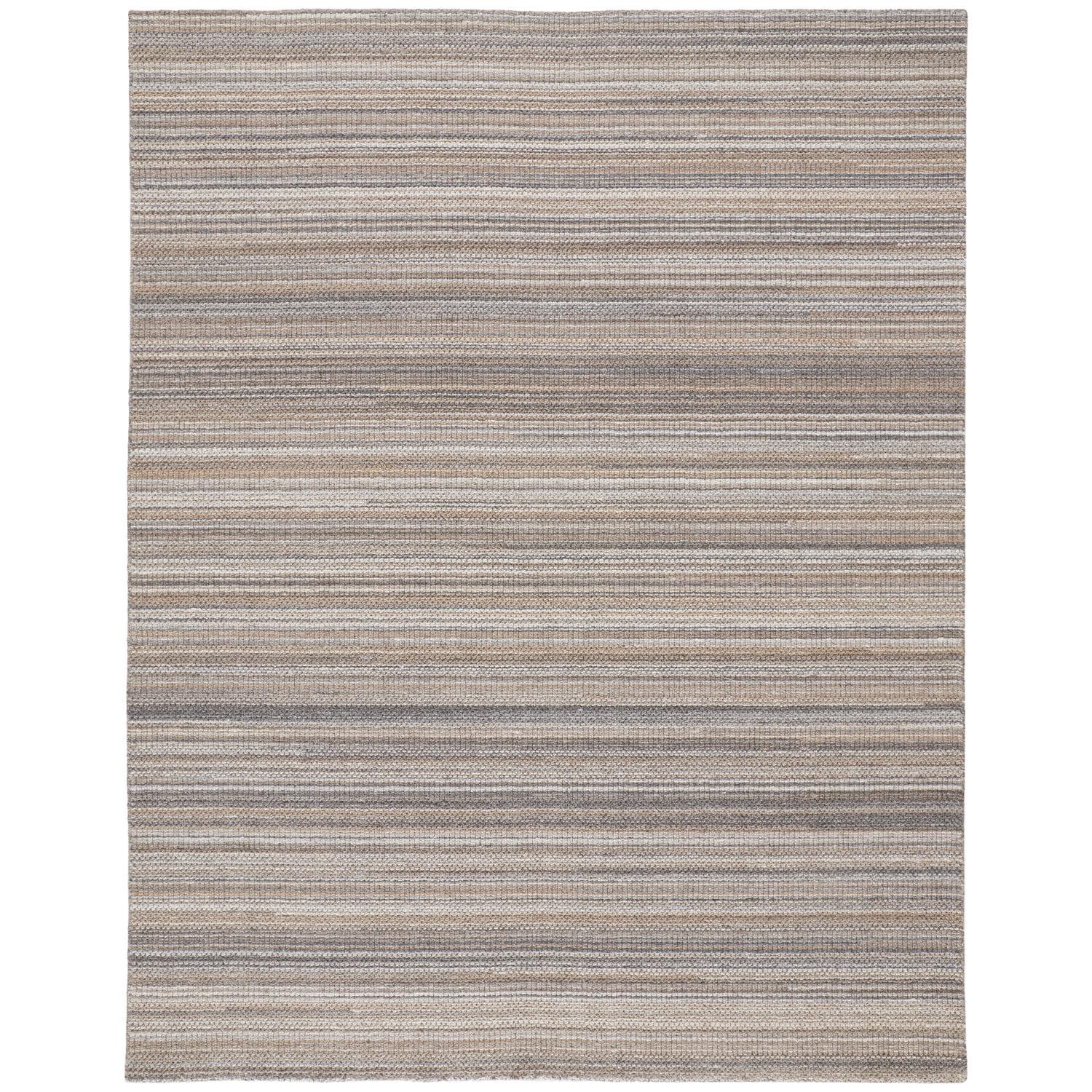 Feizy Keaton Transitional Solid, Brown/Taupe, 4' x 6' Accent Rug Stain Fade Resistant Easy Care Casual Stripes Floor Rug for Living room Bedroom