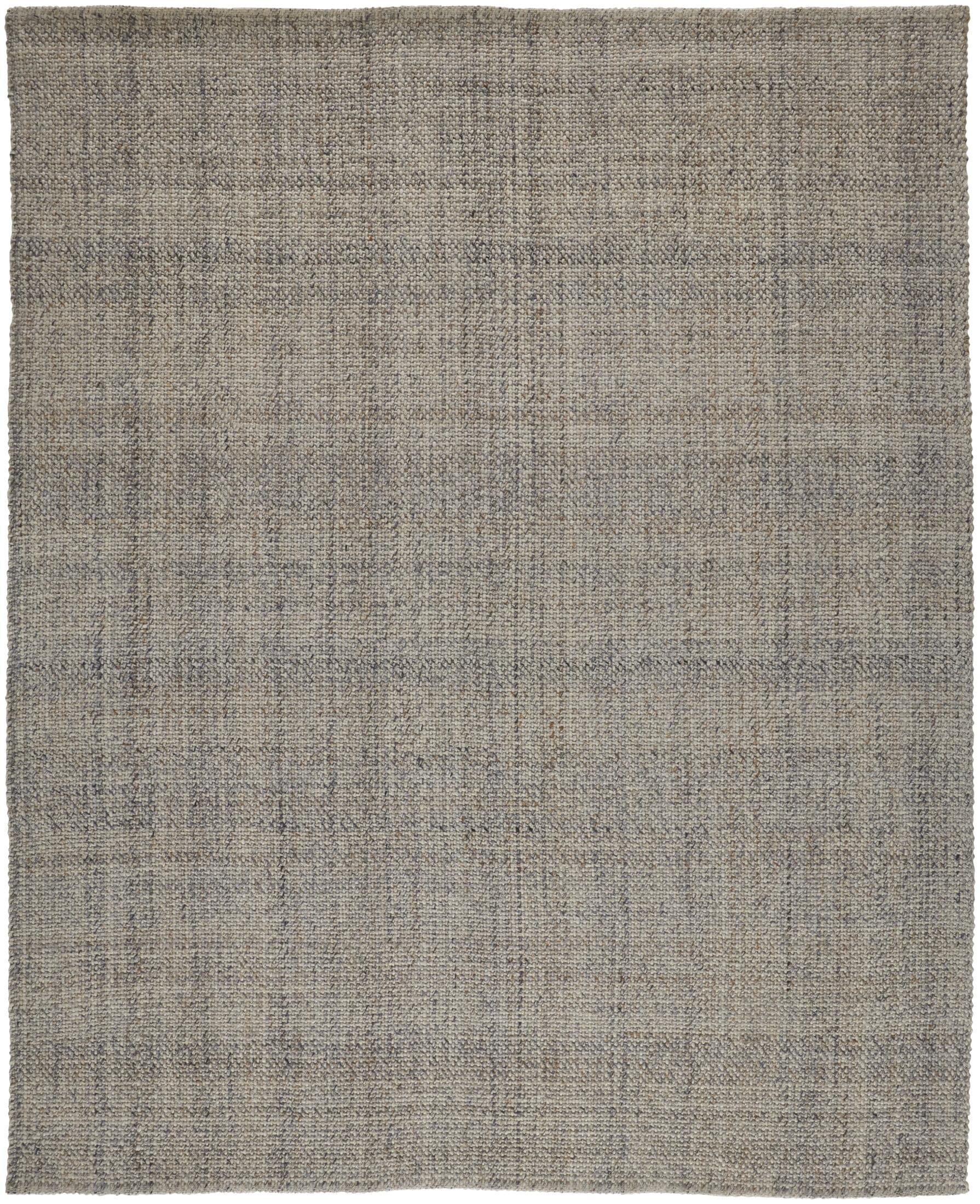 Ivory Tan Gray Flat Woven Synthetic Area Rug 5' x 8'