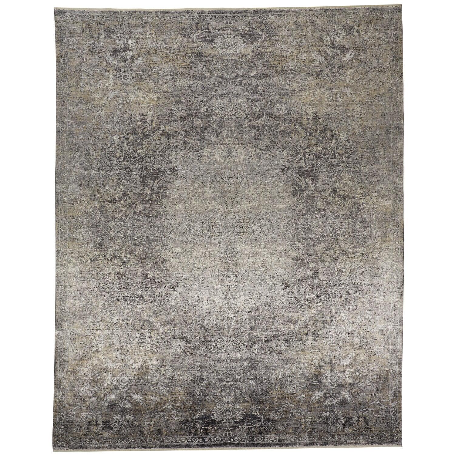 Sarrant Transitional Medallion Gray/Ivory/Tan Area Rug