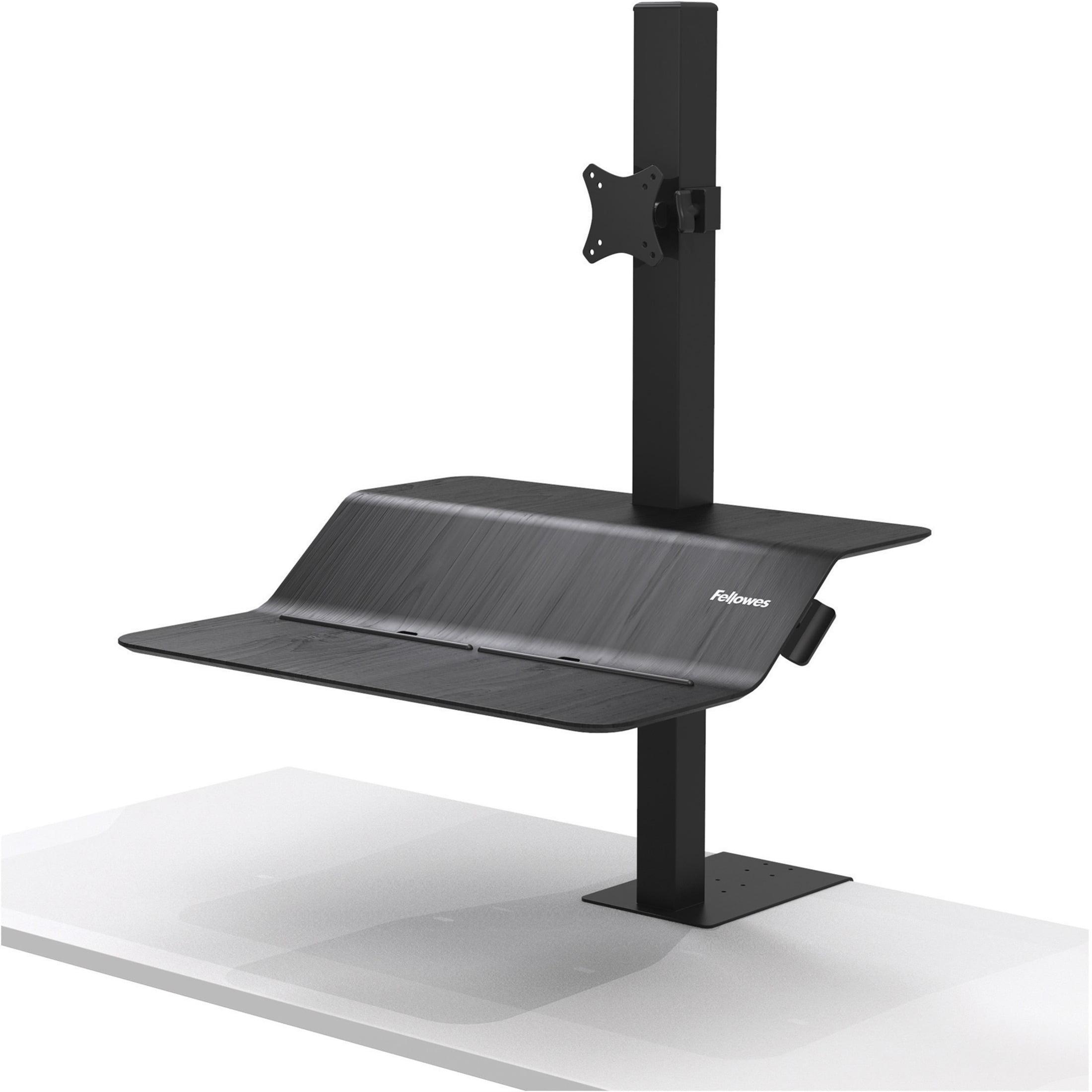 Elevate Black Ash Wood Veneer Dual-Surface Standing Desk Converter