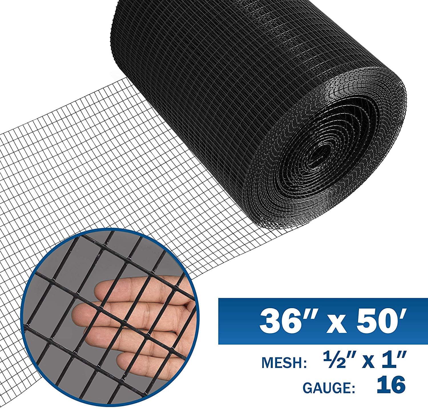 Black Vinyl Coated Welded Wire Mesh 36" x 50'