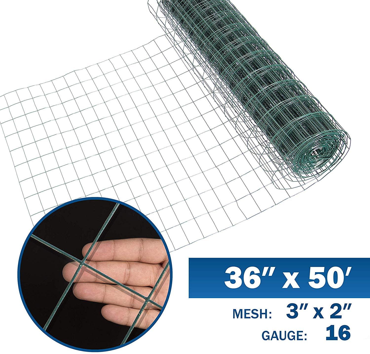 Fencer Wire Green Vinyl Coated 16 Gauge Welded Fence Wire Roll, Mesh Size 2-Inch x 3-Inch