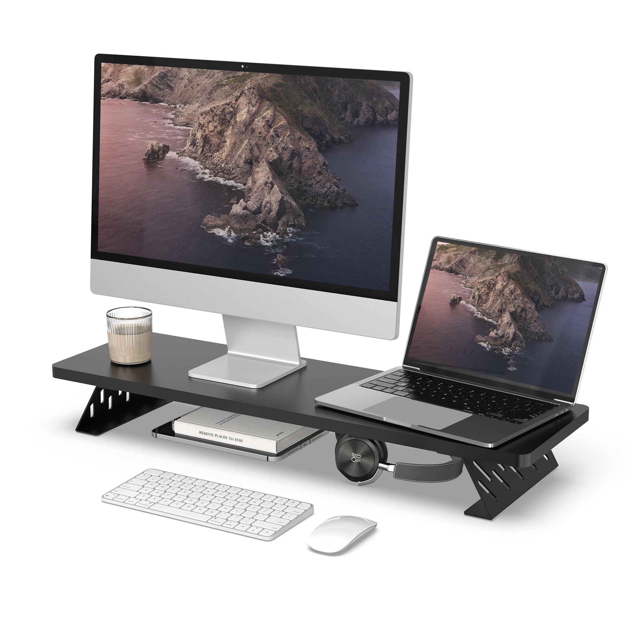 Fenge Dual Monitor Stand Riser, 31.5 inch Long Monitor Stand for Desk