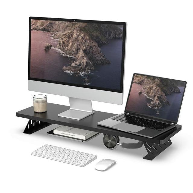 Fenge Dual Monitor Stand Riser, 31.5 inch Long Monitor Stand for Desk