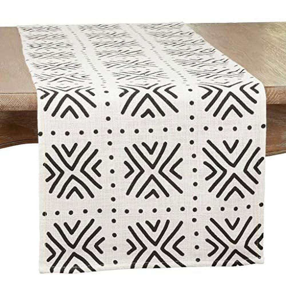 Saro Lifestyle Cotton Table Runner With Mudcloth Design