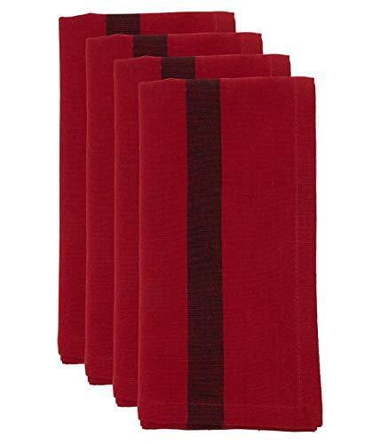 Saro Lifestyle Banded Design Cotton Table Napkins (Set of 4)