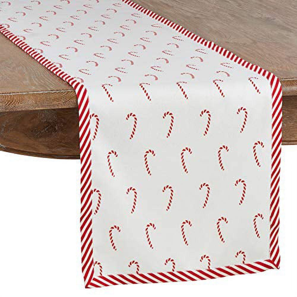 Saro Lifestyle Candy Cane Runner, Red, 16" x 72"