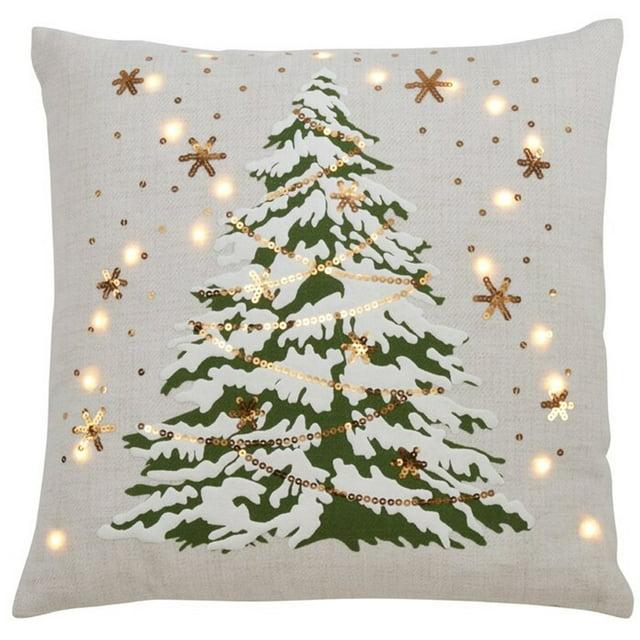 Saro O Tannenbaum Collection Sequined Pillow Cover