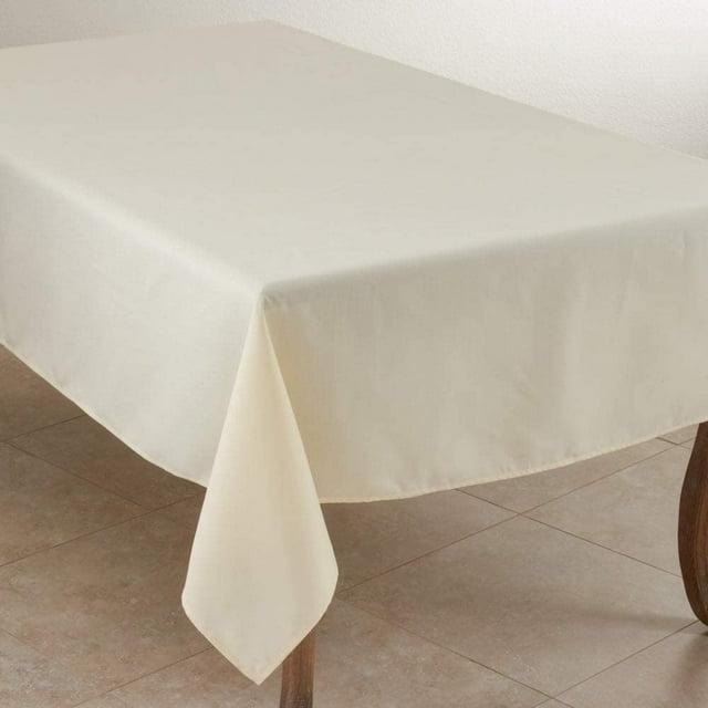 Saro Lifestyle Solid Color Everyday Tablecloth, Ivory, 90" x 108"