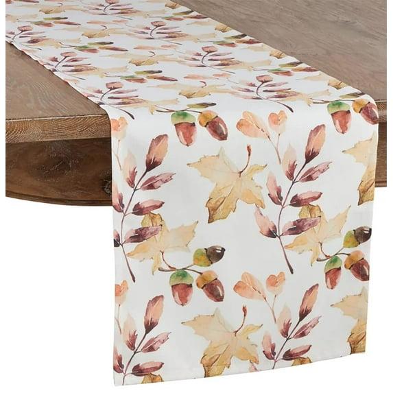 Saro Lifestyle Autumn Leaf Table Runner With Acorn Design 16"x72"