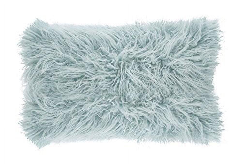 Poly Filled Faux Mongolian Fur Throw Pillow - Saro Lifestyle