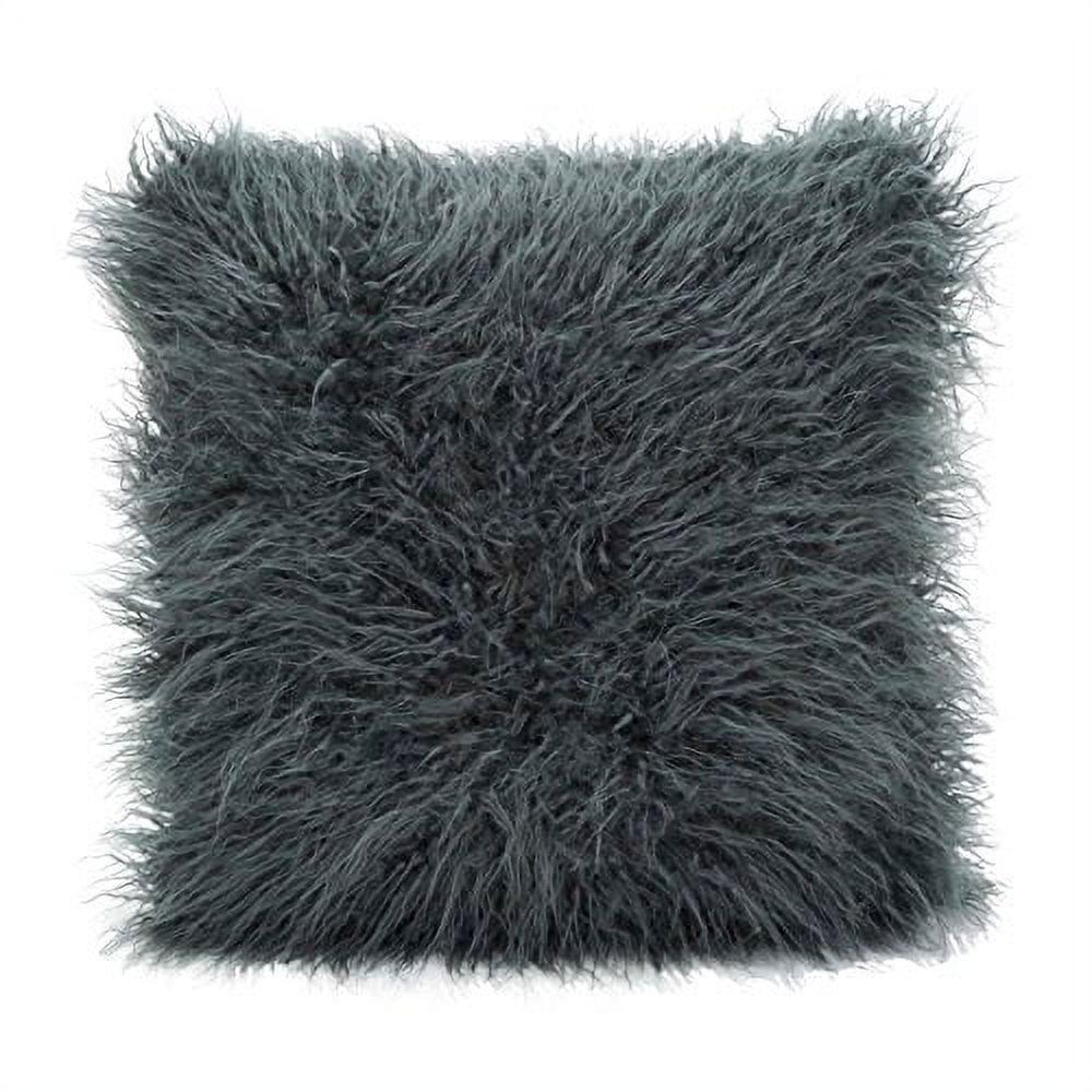 Saro Lifestyle Mongolian Faux Fur Poly Filled Throw Pillow