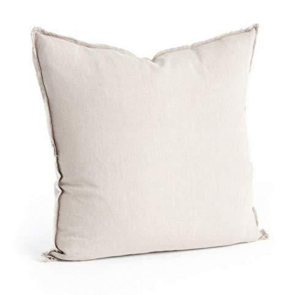 20"x20" Oversize Fringed Design Linen Square Throw Pillow - Saro Lifestyle