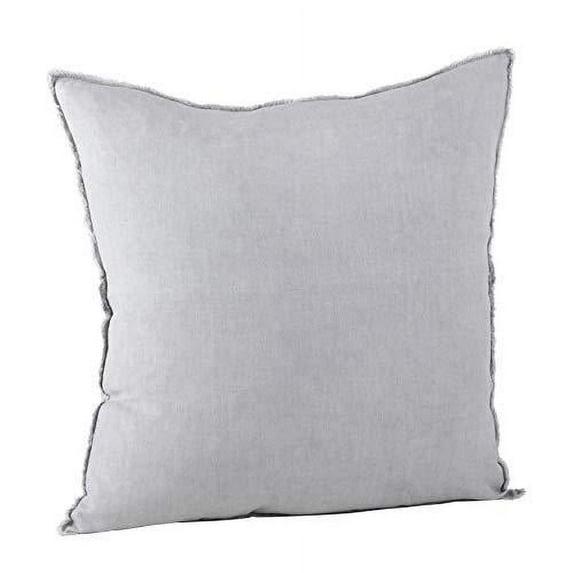 20"x20" Oversize Fringed Design Linen Square Throw Pillow Gray - Saro Lifestyle: Woven Texture, Duck Feather Filled, Zippered