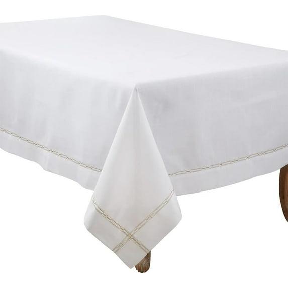 Saro Lifestyle Luxurious Tablecloth with Intricate Embroidery, 65"x90", Gold