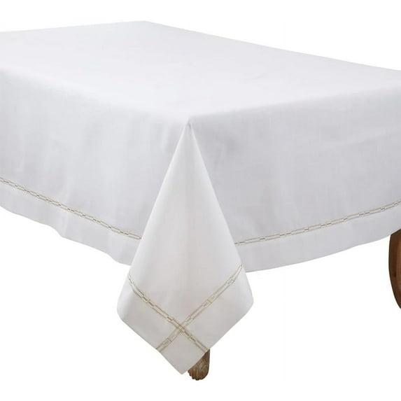 Saro Lifestyle Luxurious Tablecloth with Intricate Embroidery, 72"x180", Gold
