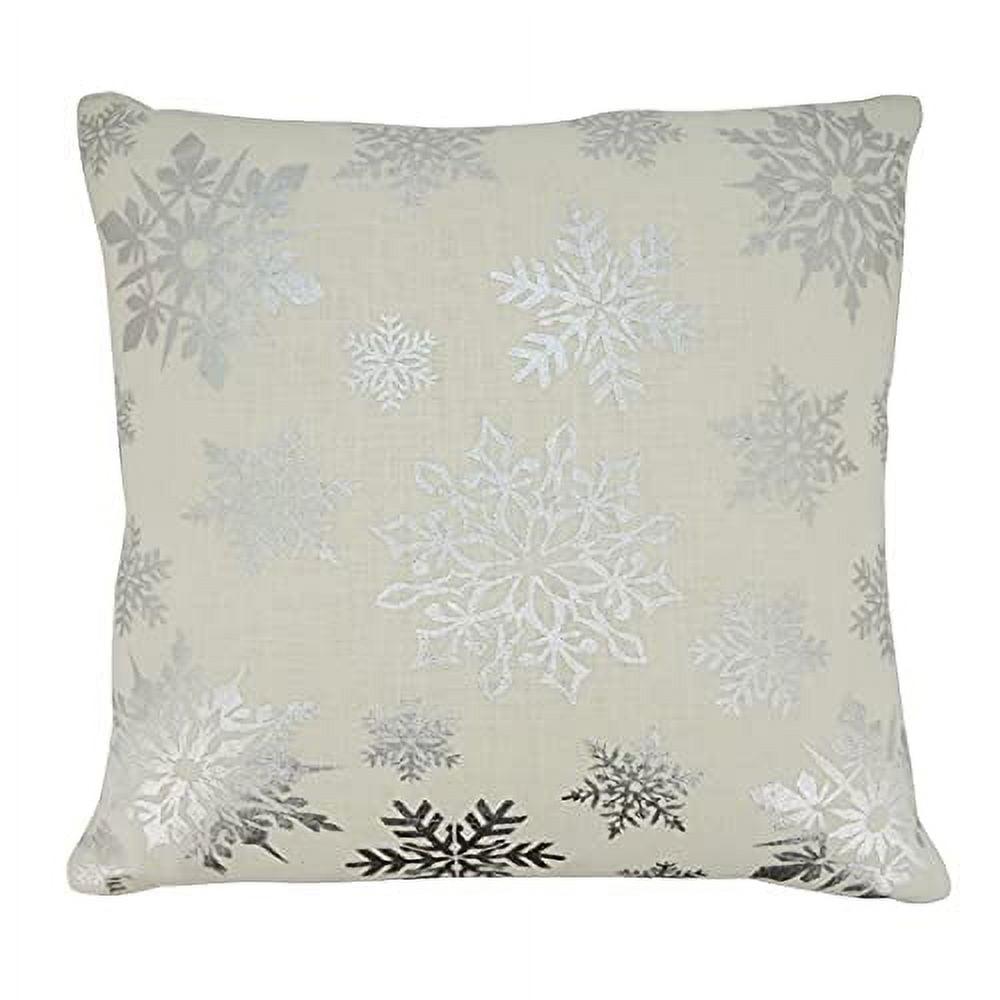 Saro Lifestyle Foil Print Snowflake Throw Pillow Cover