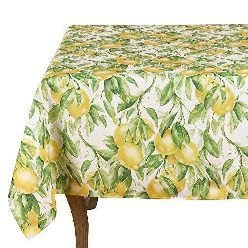 Bright Lemon Printed Rectangular Polyester Tablecloth