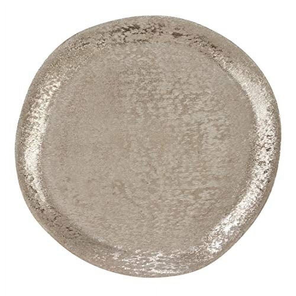Saro Lifestyle Brushed Aluminum Charger (Set of 4), Silver, 13" Round