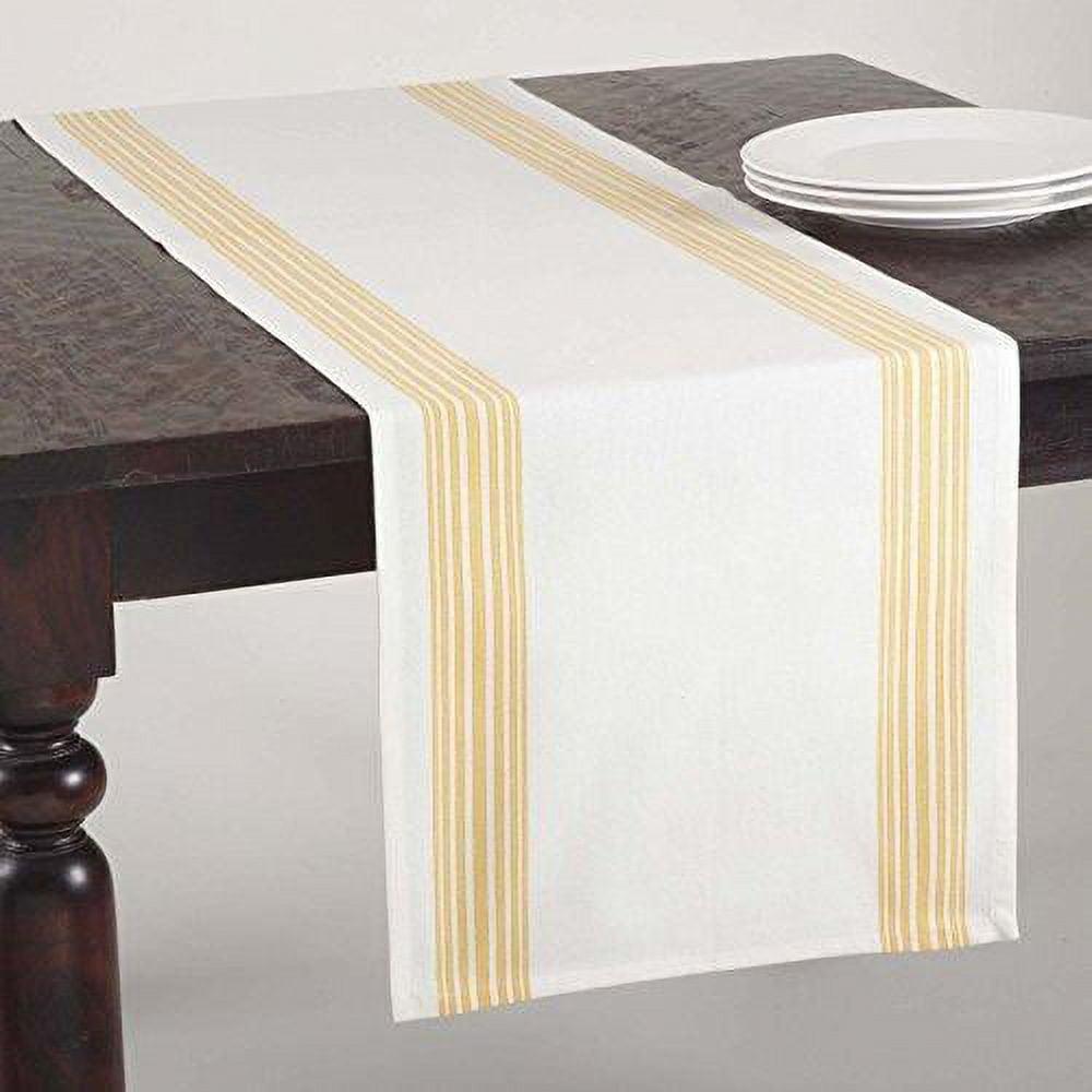 Yellow Striped Cotton Table Runner, 12" x 15"