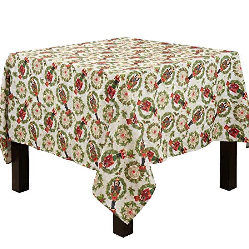 Saro Rectangular_Holiday Tablecloth With Nutcracker Design