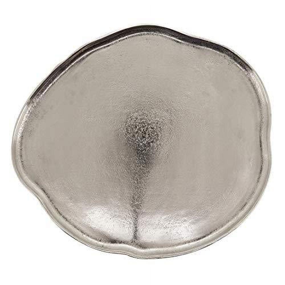 Saro Lifestyle Organic Shape Charger, 13" Round, Silver (Set of 4)