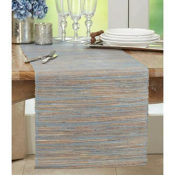 Saro Lifestyle Shimmering Woven Nubby Runner, Blue, 16" x 72"