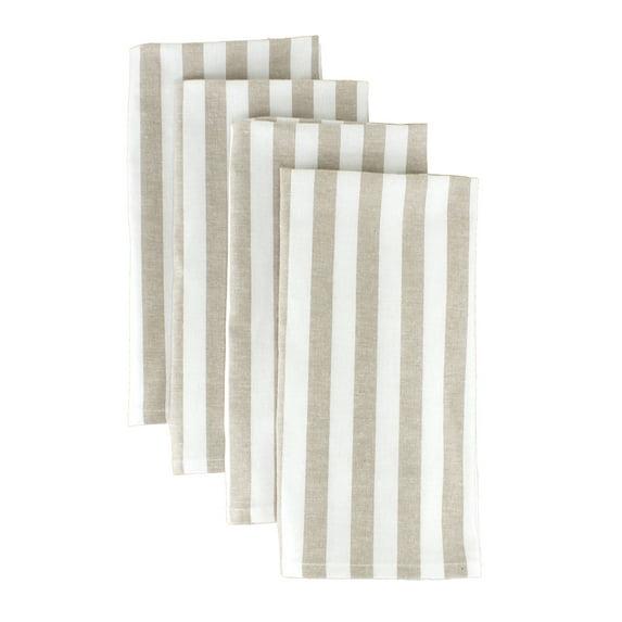 Fennco Styles Soft Thick Striped 100% Pure Cotton Cloth Napkins 20 x 20 Inch, Set of 4