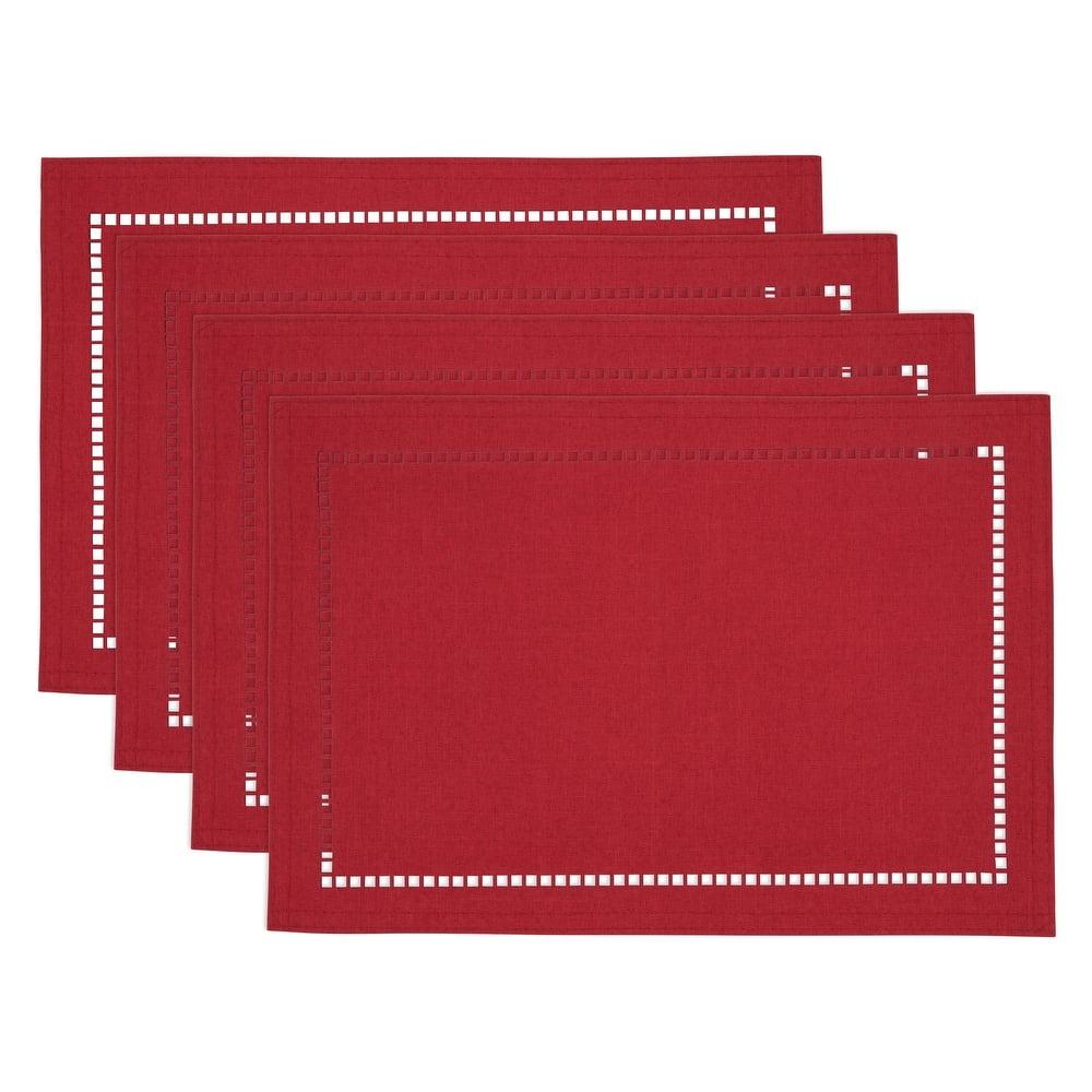Saro Lifestyle Laser-Cut Hemstitch Placemat (Set of 4)