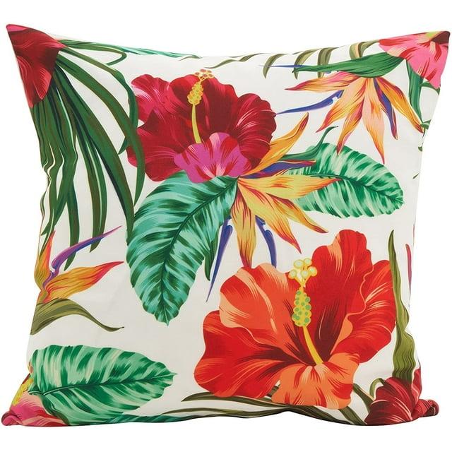 Saro Tahiti Collection Floral Throw Pillow