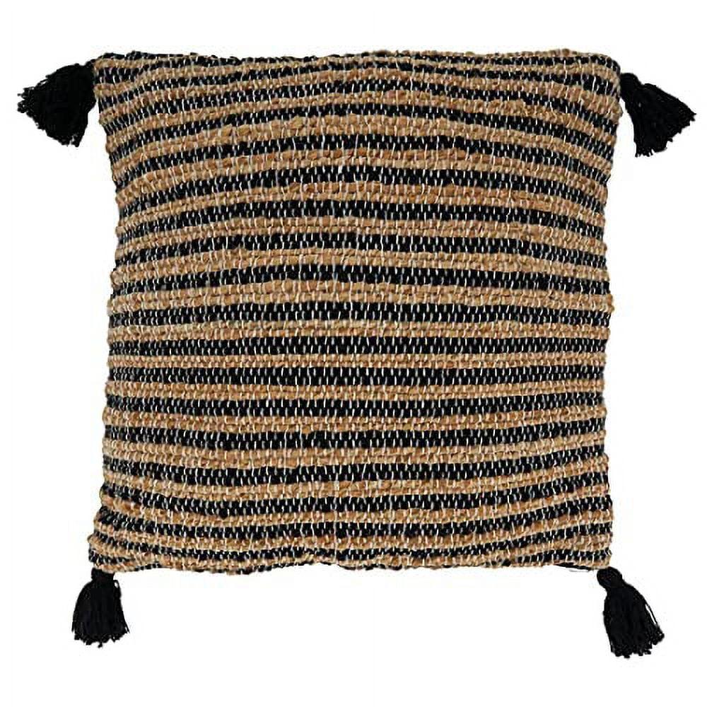 Saro Aziza Collection Tassels Cotton Pillow Cover