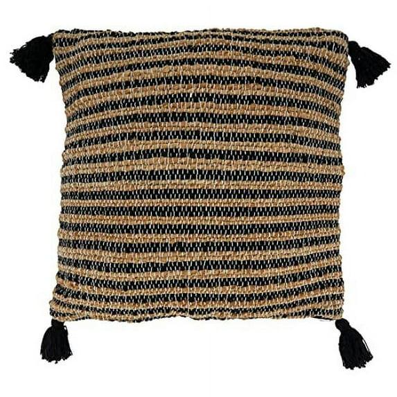 Saro Aziza Collection Tassels Cotton Pillow Cover