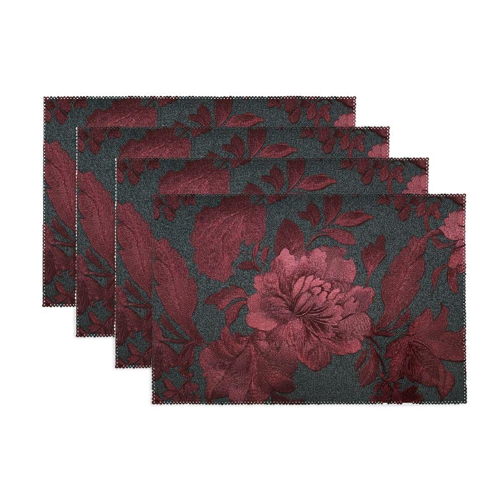 Elrene Caiden Elegance Damask Placemat, Set of 4 - 13" x 19" - Elrene Home Fashions