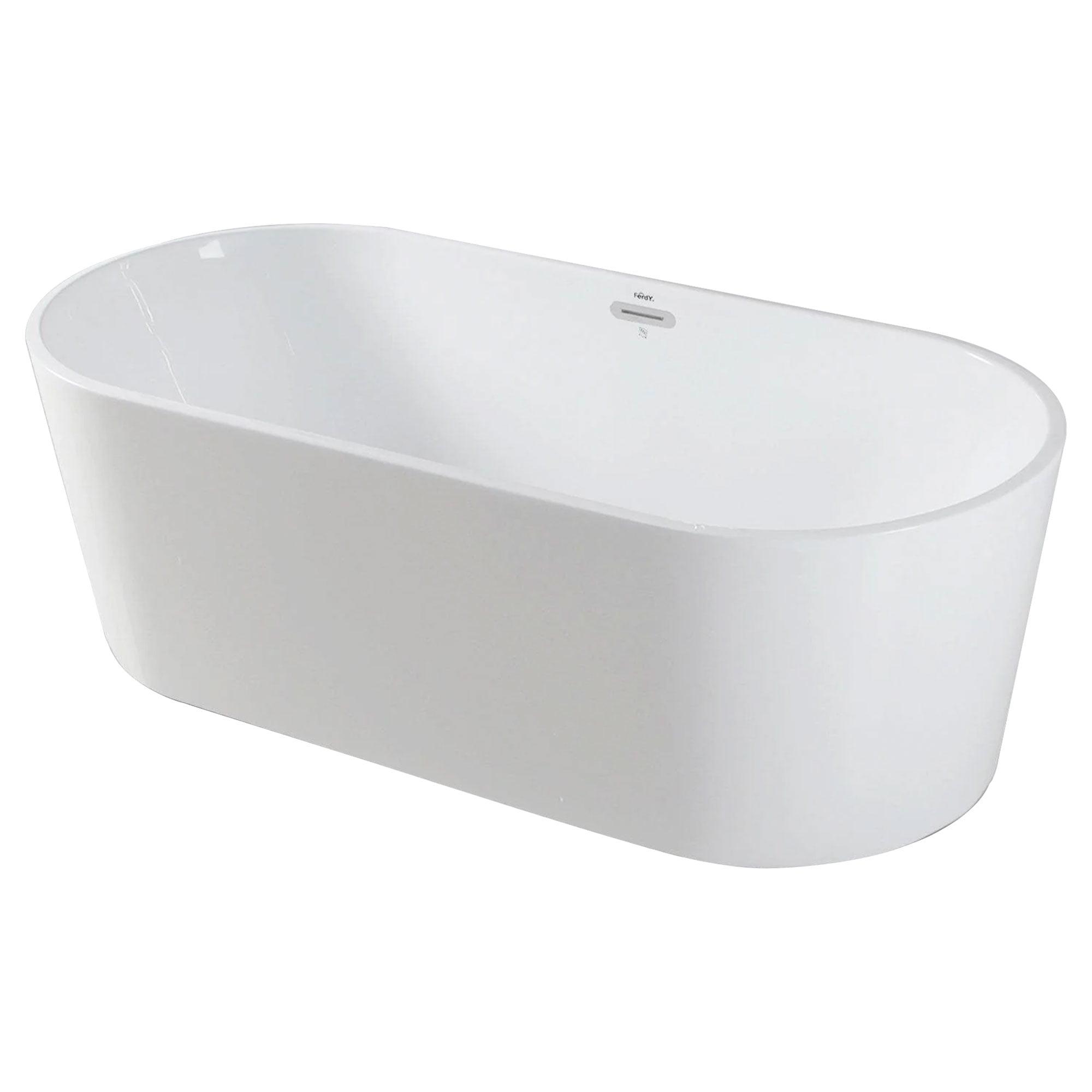 Shangri-La 67" Glossy White Acrylic Freestanding Bathtub