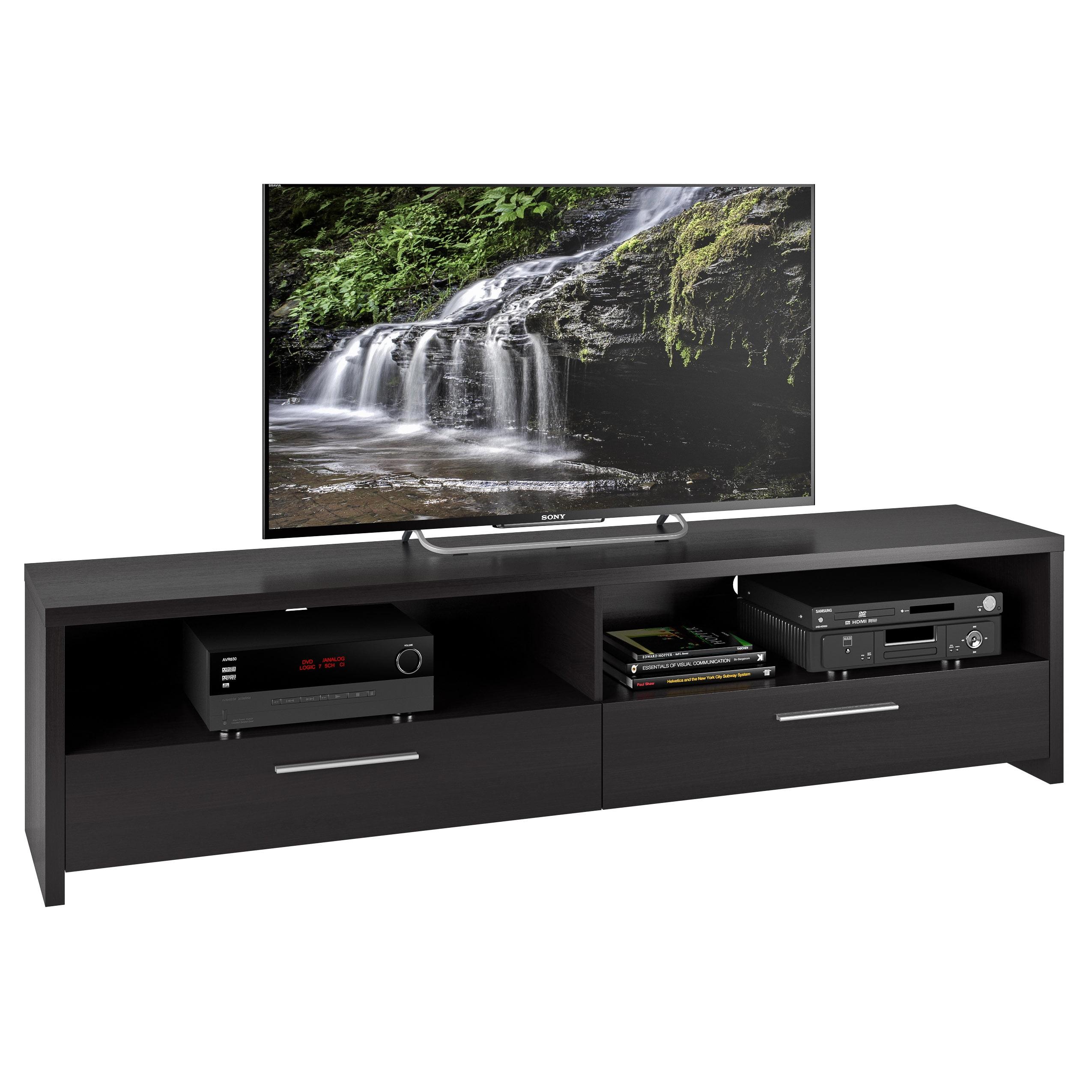 CorLiving Fernbrook TV Stand for TVs up to 85" Black: Laminated, Cable Management, 132 lbs Capacity