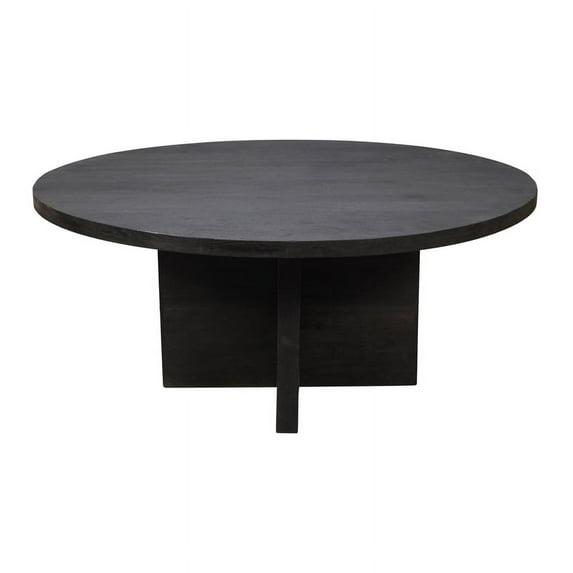 Fernious 60" Round Dining Table in Dark Gray Finish on Mango Solid Wood
