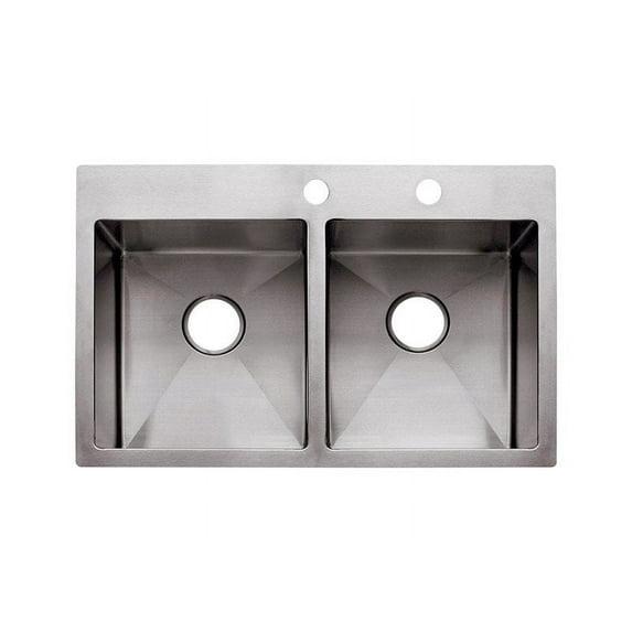 Vector 34" L x 23" W Double Basin Dual Mount Kitchen Sink