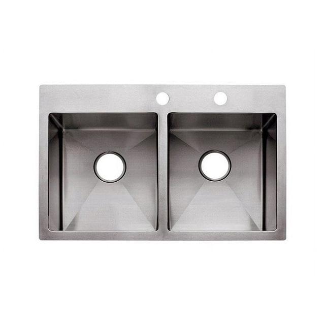 Vector 34" L x 23" W Double Basin Dual Mount Kitchen Sink