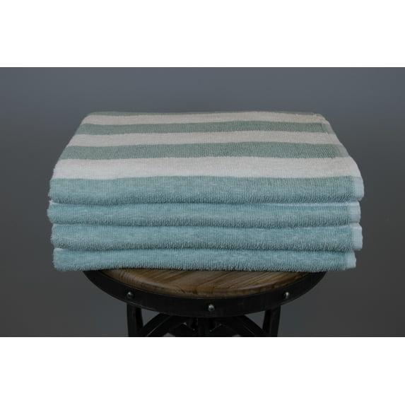 Fibertone 4-Piece Cabana Beach Towel Set, Seafoam (70x30)