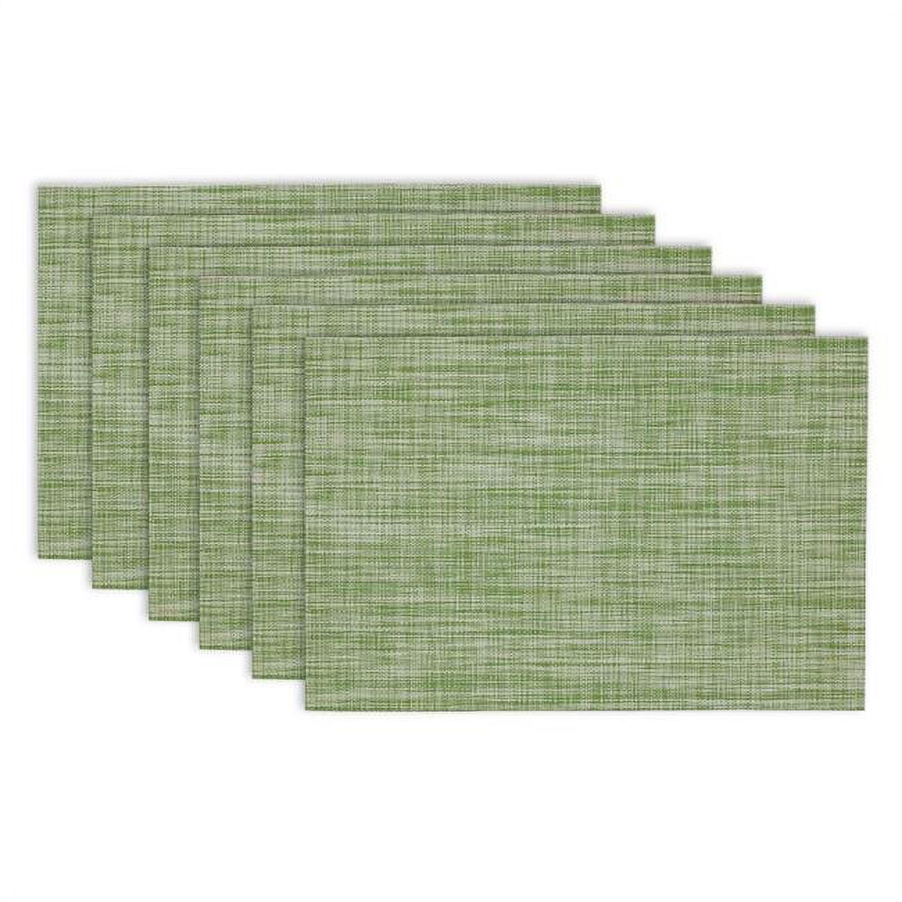 Fig Green Vinyl Tweed Placemats Set of 6