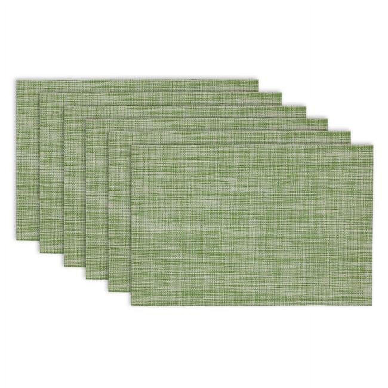 DII PVC Tweed Placemat Set 6 Piece, Fig Green, 13x17.25"