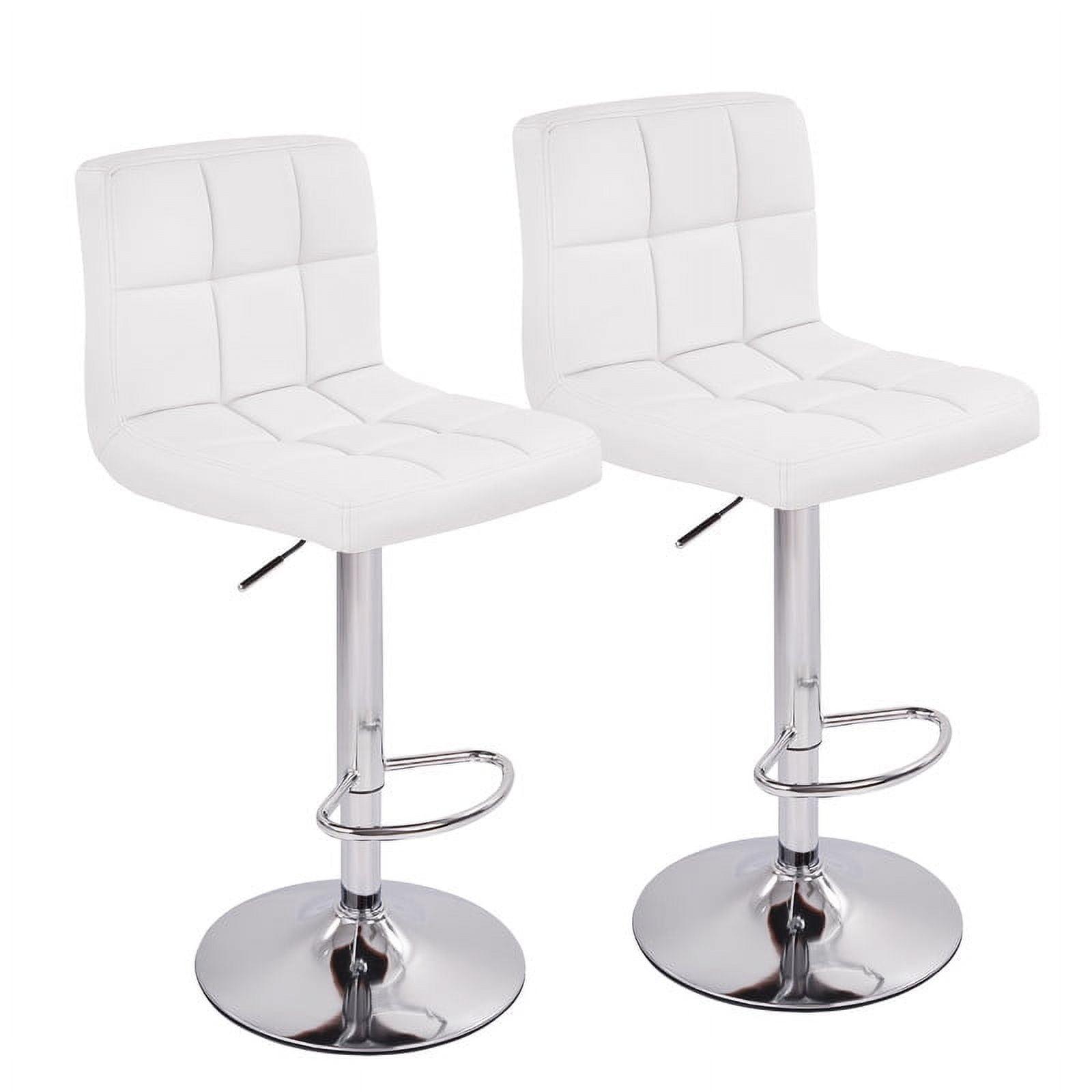 Bar Stools 1 Set Of 2, Counter Height Bar Stools, Square Cushion Bar Stools With Back, Footstool, Cafe, 2 Pieces