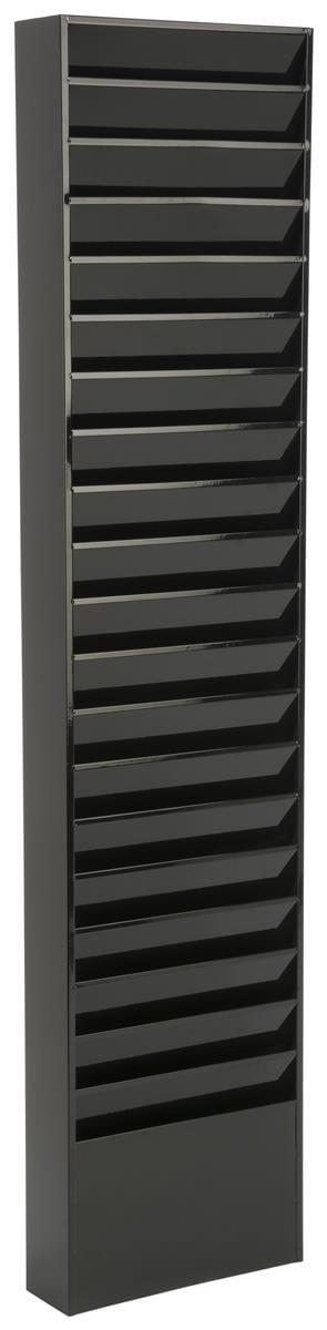 Black Powder Coated Steel 20-Pocket Wall File Organizer