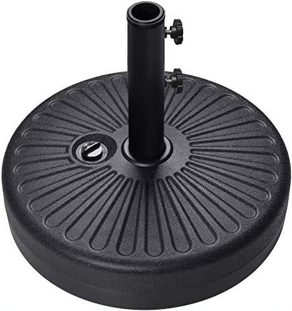 Black Fillable Plastic Patio Umbrella Base Stand with Metal Pole Holder