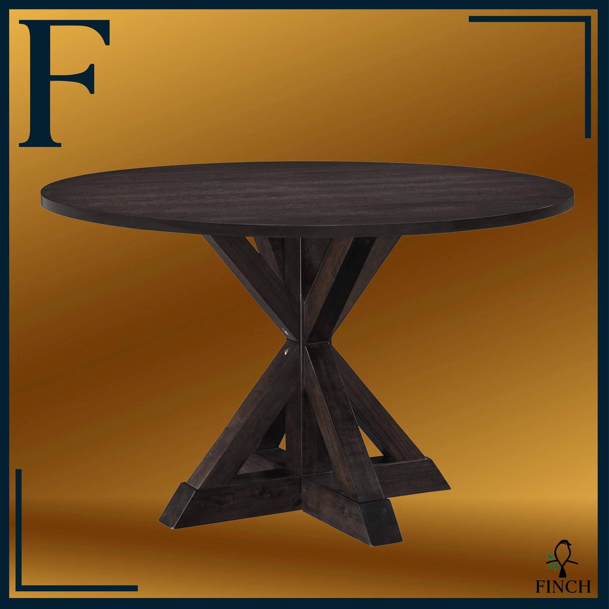 Finch Alfred Round Solid Wood Rustic Dining Table & Reviews | Wayfair