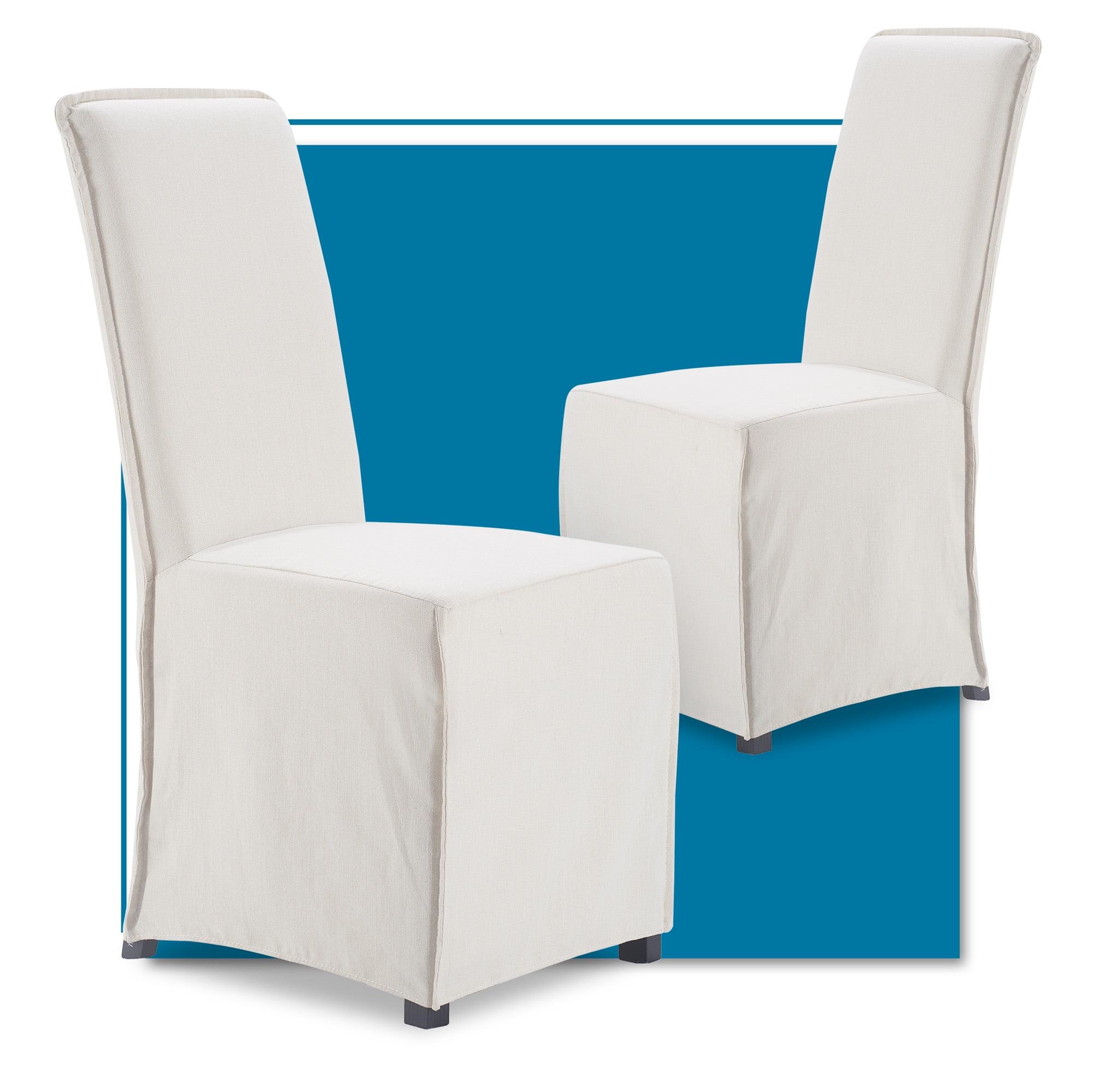 Ivory Linen Upholstered High Back Parsons Side Chair Set