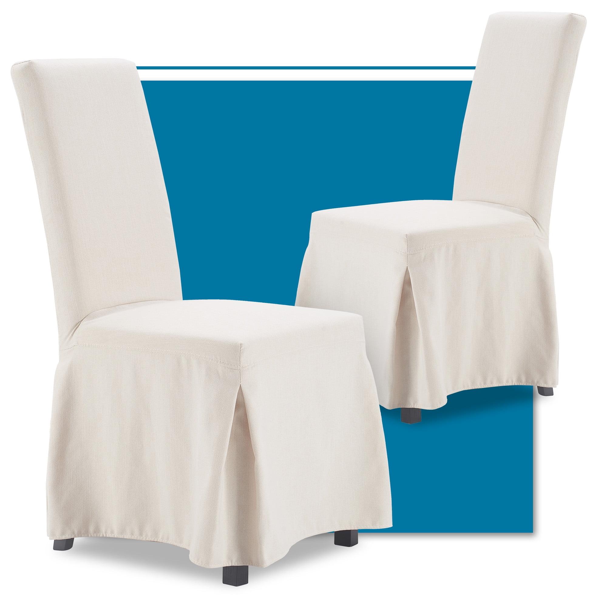 Elegant Ivory Linen Upholstered Parsons Side Chair Set of 2